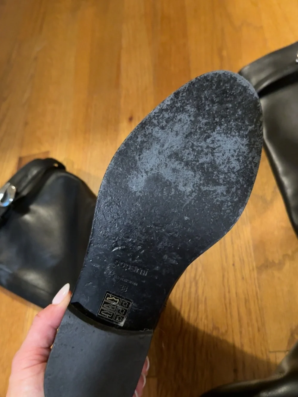 Coperni Black Leather Cavalier Flat Boots Size 38 / Size 7 Knee High WORN ONCE.